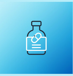 Line Medicine Bottle And Pills Icon Isolated