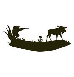 Man Hunting Deer Silhouette