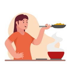 Woman Cooking With Pan