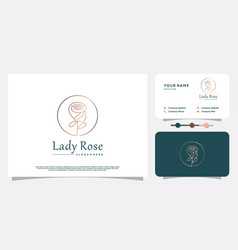 Woman Logo Design For Beauty With Rose Concept