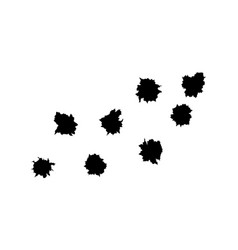 Bullet Holes Of Gun Or Pistol Shoot In Metal