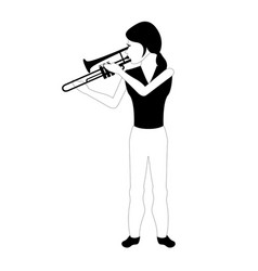 Female Avatar Playing A Trombone