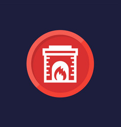 Fireplace Icon Round Design