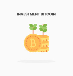 Investment Bitcoin Icon Flat