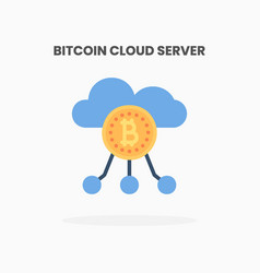 Bitcoin Cloud Server Icon Flat