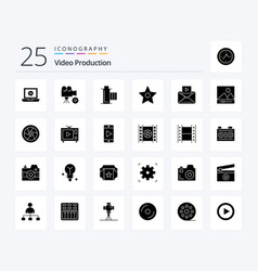 Video Production 25 Solid Glyph Icon Pack