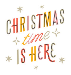 Christmas Is Here Sparkly Lettering Design High