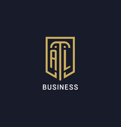 Initial Al Shield Logo Luxury Style Creative