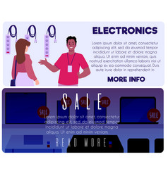 Set Of Website Banner Templates About Electronic