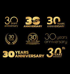 30 Years Anniversary Icon Or Logo Set 30th