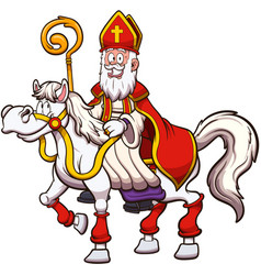 Cartoon Saint Nicholas On Horse