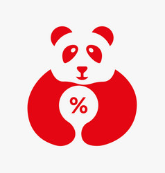 Panda Percentage Logo Negative Space Concept