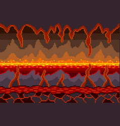 Pixel Art Hell Seamless Background Detailed