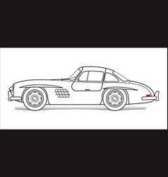 A Drawing Of Sports Car On White Background