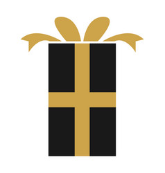 Black Gift And Golden Ribbon