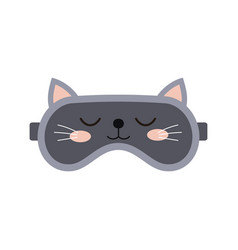 Cute Cat Sleep Beauty Mask Icon Isolated On White