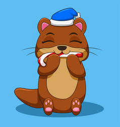 Cute Otter Eating Candy