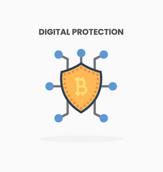 Digital Protection Icon Flat