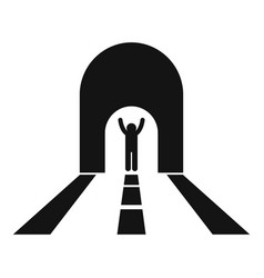 Man In Tunnel Icon Simple Road Entrance