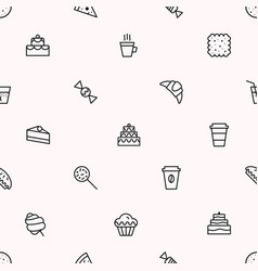 Seamless Pattern With Cupcake And Dessert Icons