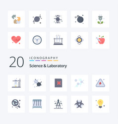 20 Science Flat Color Icon Pack Like Science Fire