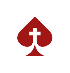 Ace Of Spade Cross Church Modern Logo