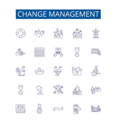 Change Management Line Icons Signs Set Design