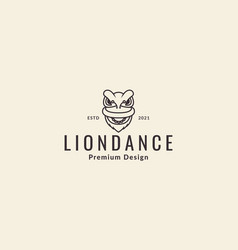 Head Cute Lines Lion Dance Logo Symbol Icon Design