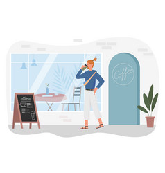 Man Drinking Takeaway Coffee Cartoon Hipster