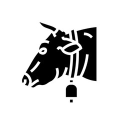 Cow With Bell Glyph Icon