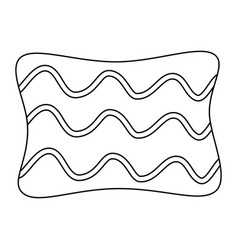 Decorative Sofa Pillow With Wavy Line Print