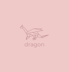 Dragon Origami Abstract Line Art Dragon Logo