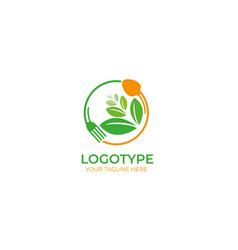 Vegan Food Leaf Nature Concept Logo Icon Te