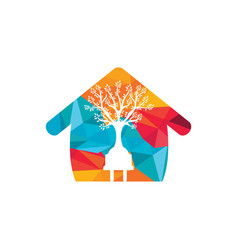 Electric Plug Icon With Tree And Home