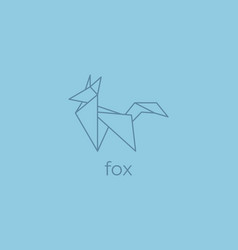 Fox Origami Abstract Line Art Logo Design