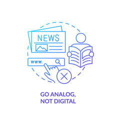 Go Analog Not Digital Blue Gradient Concept Icon