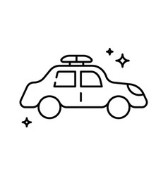 Police Car Transportation Icons With Black