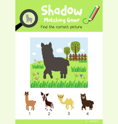 Shadow Matching Game Dark Brown Alpaca Picture