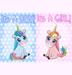 Boy And Girl Pink Blue Unicorn Children