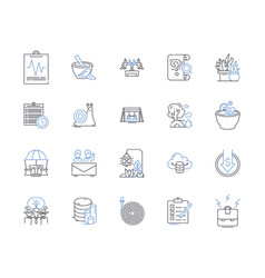 Clean Energy Line Icons Collection Solar Wind