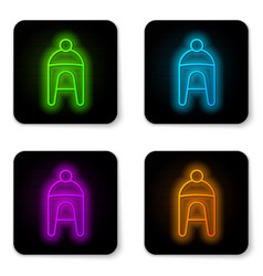 Glowing Neon Line Winter Hat Icon Isolated