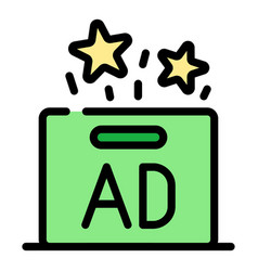 Ad Box Icon Color Outline