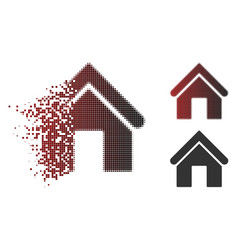 Damaged Pixel Halftone Home Icon