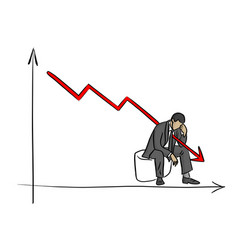 Fail Businessman Grabbing His Head With Graph