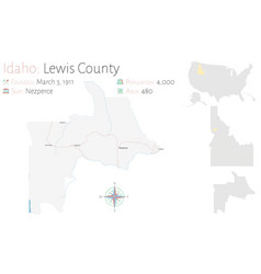 Map Lewis County In Idaho