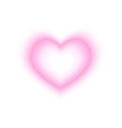 Pink Heart Shape With Gradient Aura Effect Trendy