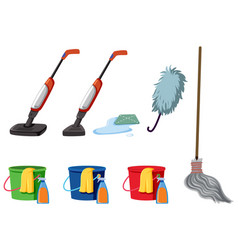 Cleaning Supplies Set Isolated