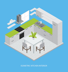 Kitchen Interior Isometric Design