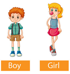 Opposite Adjective Words With Boy And Girl