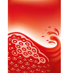 Redbackground Splashes Waves Of Strawberry Juice